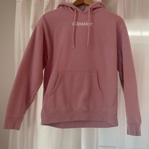 Pink Glossier Hoodie in perfect condition. Size M.